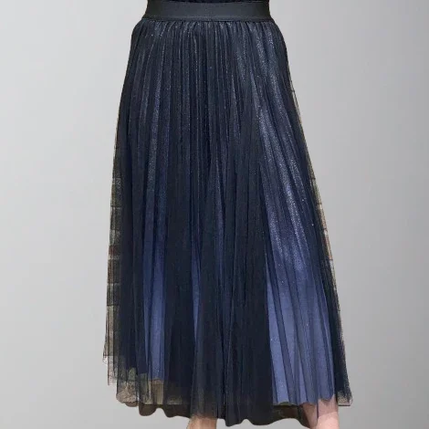 Way Ombre Skirt-Black/Grey lace skirt elegant