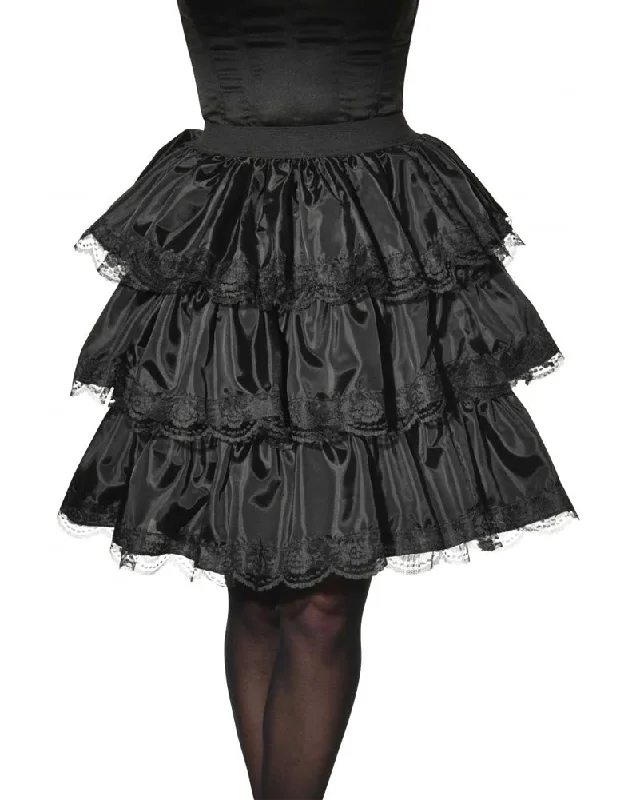 Black Ruffle Skirt high waist skirt