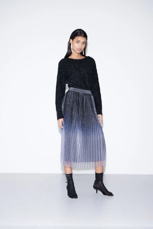 Ichi Nilpa Skirt-Black-20122162 belted skirt waist