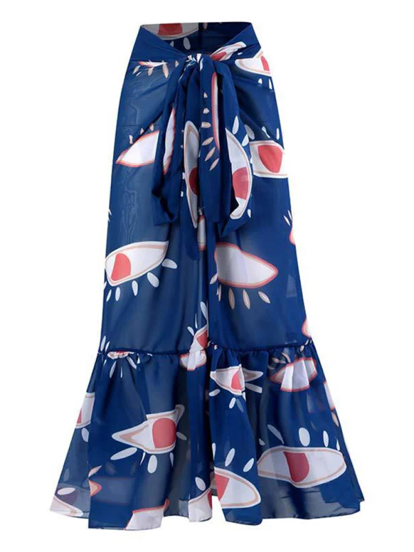 New Holiday Eyeballs Print Beach Skirt + wrap skirt elegant