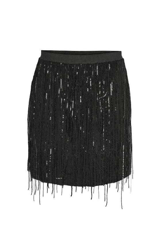 Noisy May Starlet Sequin Mini Skirt, Black wool skirt sturdy