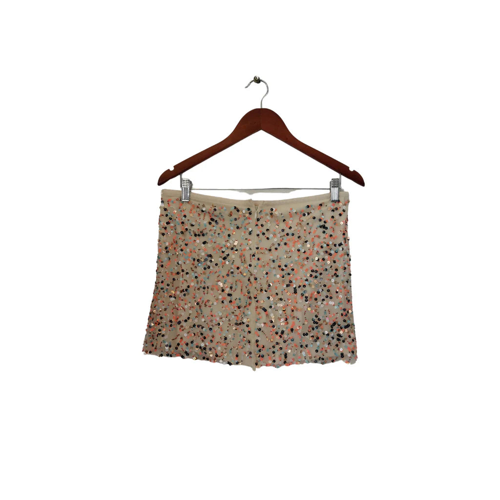 Pull & Bear Beige Sequins Short Skirt | Gently Used | silk skirt sleek