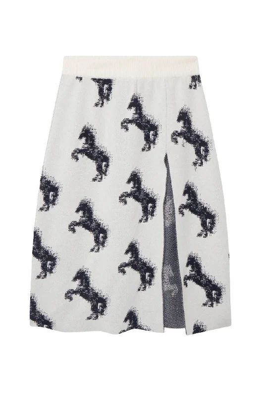 Stella McCartney Pixel Horse Jaquard Skirt - Ivory denim skirt classic