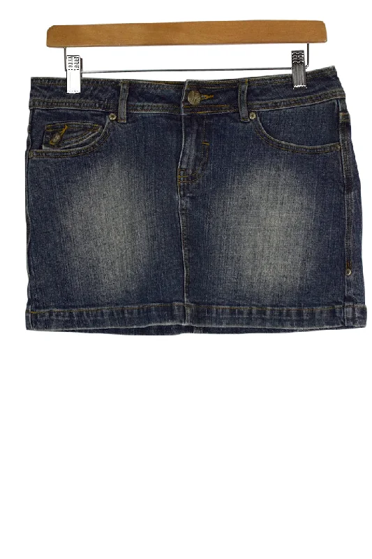 Denim Mini Skirt With Detailing breathable skirt fabric