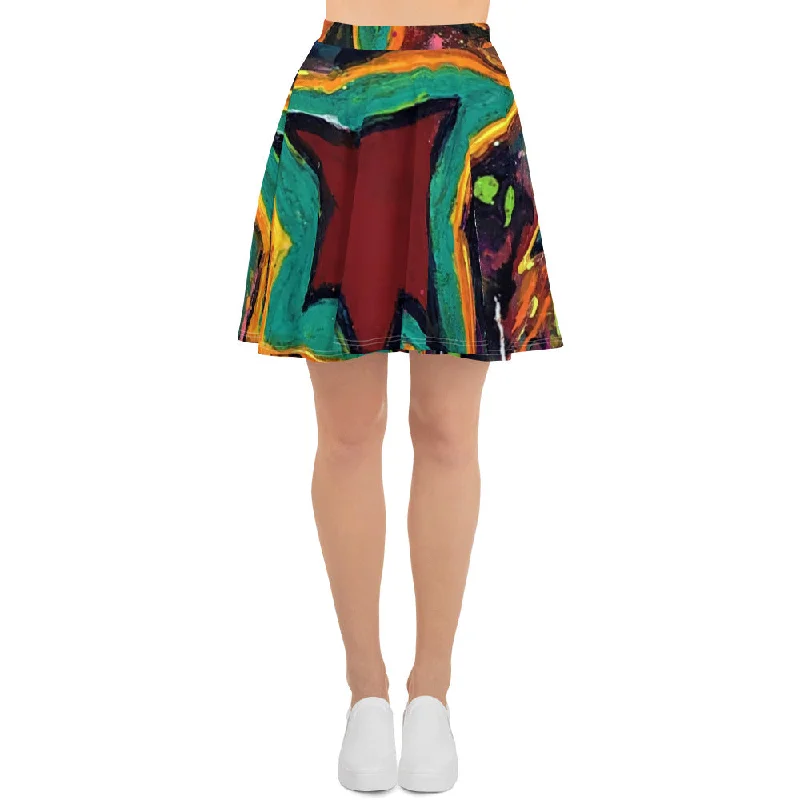 Skater Skirt "5 Star" belted skirt waist