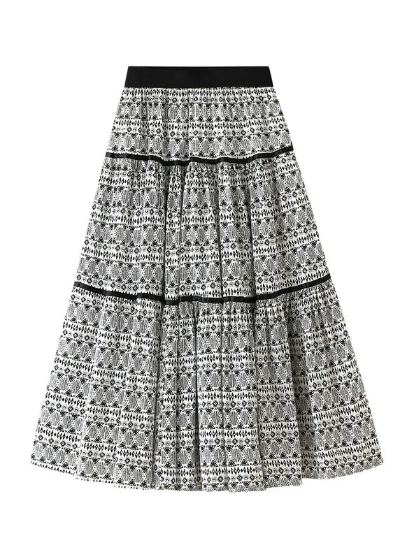 NATIONAL HIGH WAIST CAKE UMBRELLA SKIRT patchwork skirt art