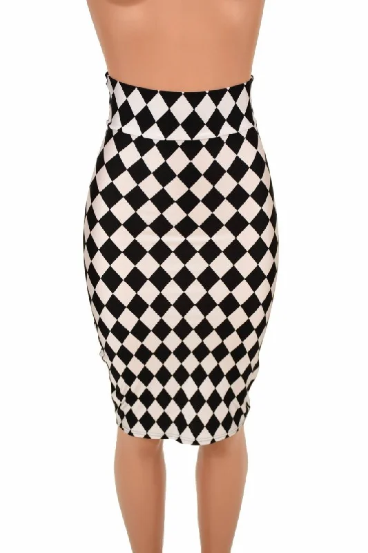 27" Diamond Print Pencil Skirt vintage skirt charm