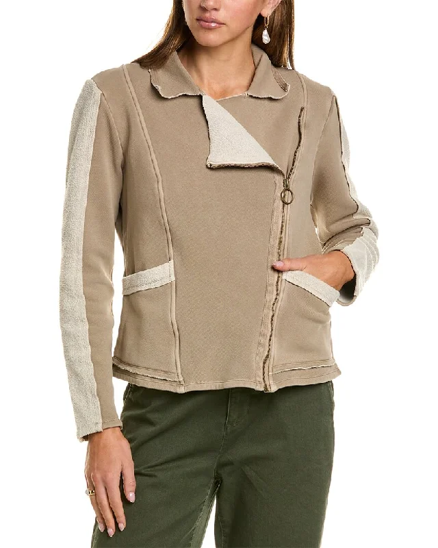Xcvi Hanford Moto Jacket Print Jacket Jacquard Jacket Embroidered Jacket