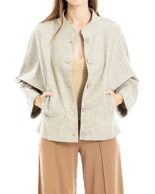 Max Studio Button Front Jacket Jersey Jacket Tulle Jacket Batik Jacket