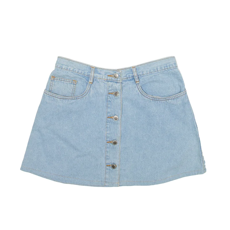 BILLBLASS Y2K Short Mini Skirt Blue Denim Womens M leather skirt sleek