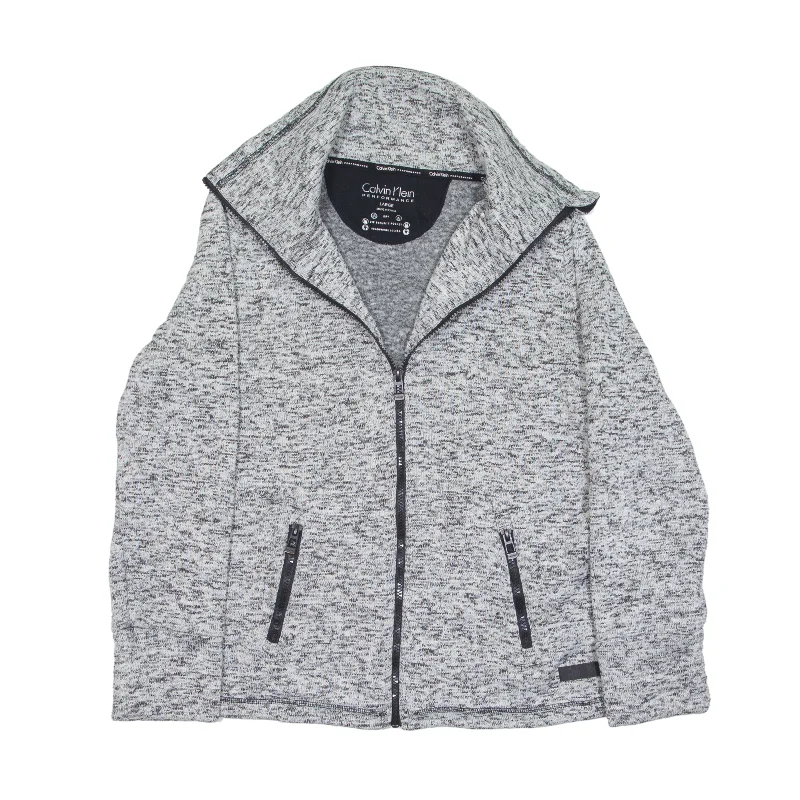 CALVIN KLEIN Performance Jacket Grey Womens L Nylon Fabric Polyester Fabric Spandex Fabric