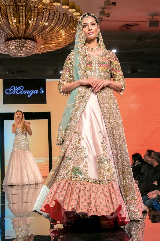 Organza Bridal Jacket and Silk Skirt with Multicolour Embroidery vintage skirt charm