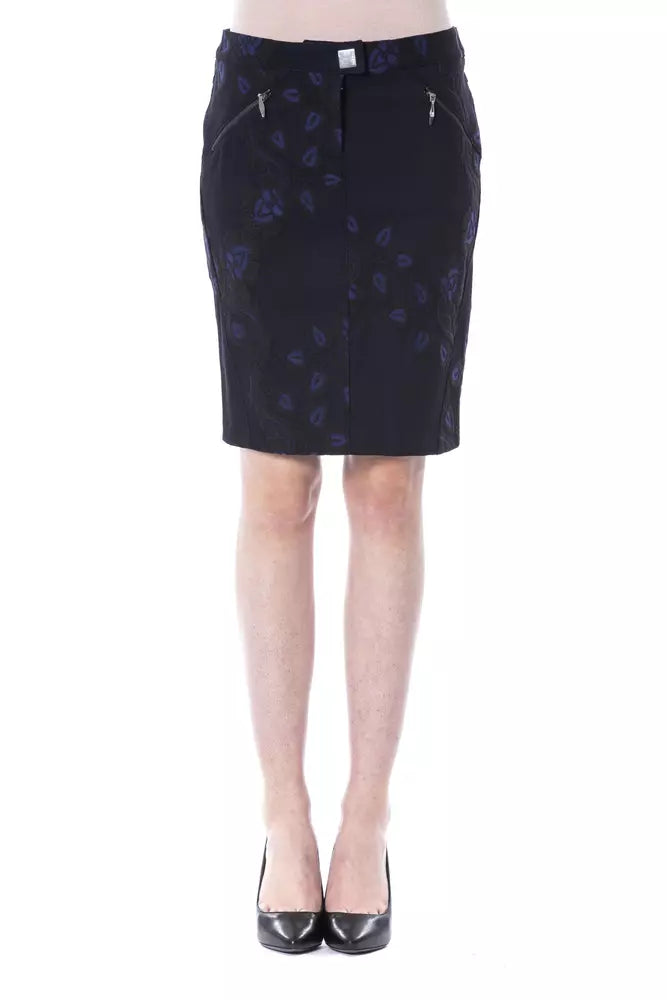 BYBLOS Black Cotton Women Skirt ribbed skirt waist