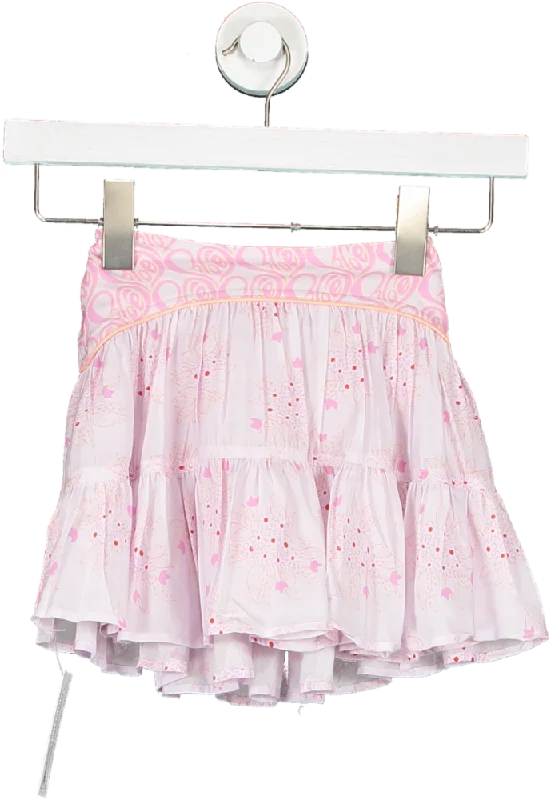 Chloé Pink Floral-print Tiered Skirt 6 Years maxi skirt elegant