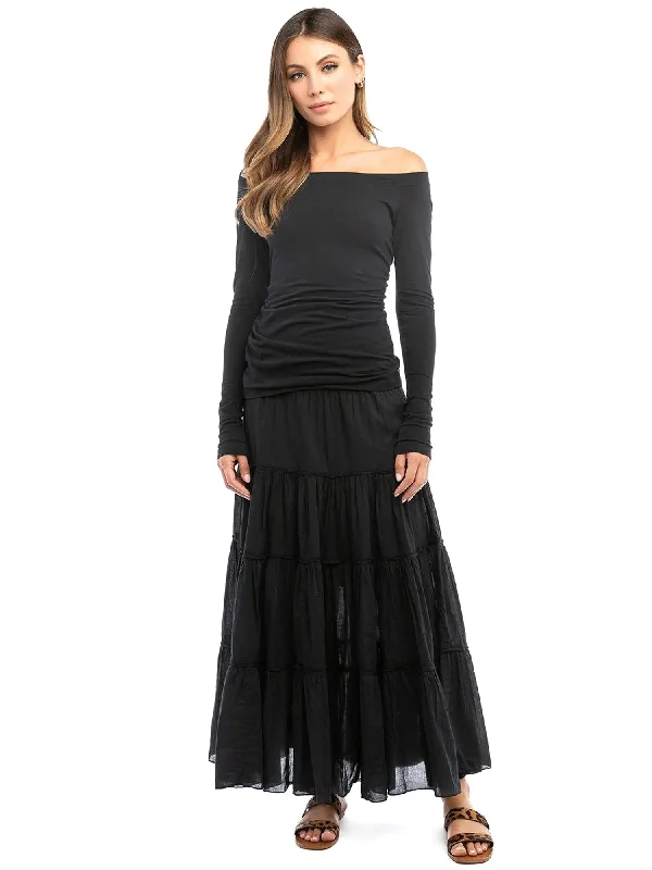 Hard Tail Roll Down Tier Skirt VL-27 leather skirt sleek