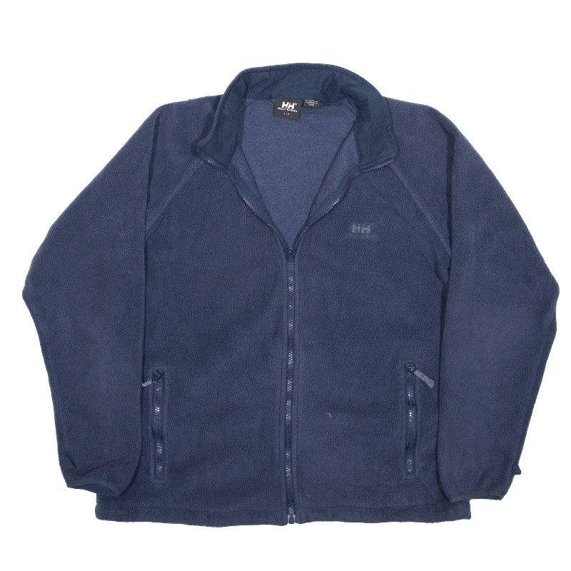 HELLY HANSEN Fleece Jacket Blue Womens L Welt Pockets Slit Pockets Flap Pockets