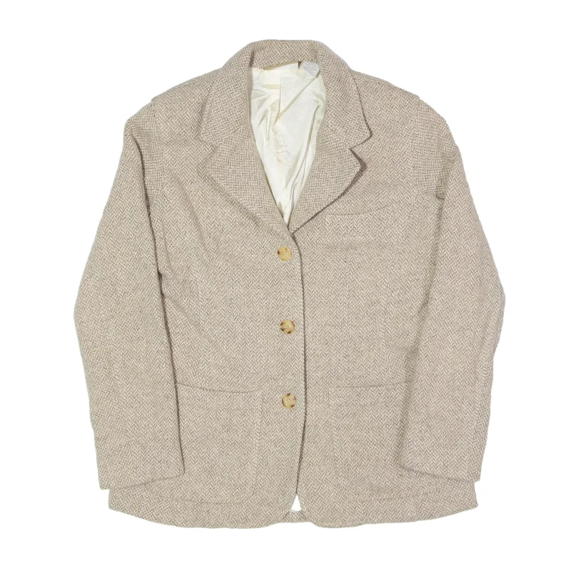 LIZ CLAIRBORNE Blazer Jacket Cream Wool Womens S Bomber Jacket Anorak Windbreaker