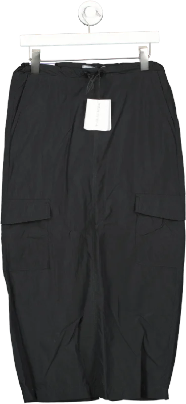 New Look Black Parachute Midaxi Skirt UK 8 cashmere skirt rich