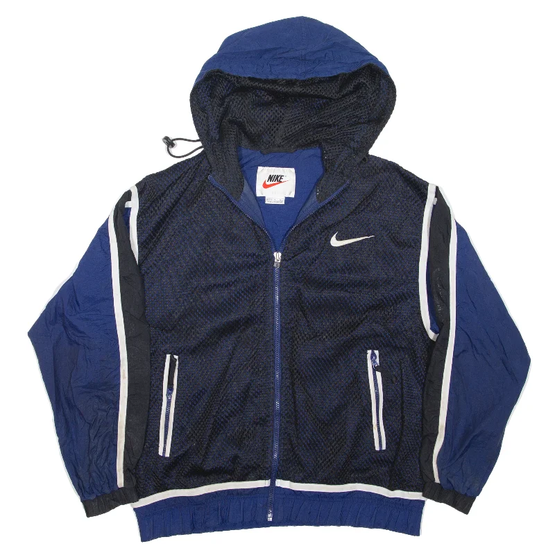 Vintage NIKE Track Jacket Blue Nylon Womens M Toggled Jacket Drawstring Jacket Belted Jacket