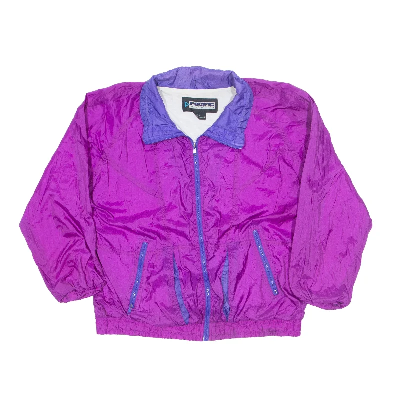 PACIFIC TRAIL Shell Jacket Purple 90s Womens L Cotton Jacket Linen Jacket Terry Jacket