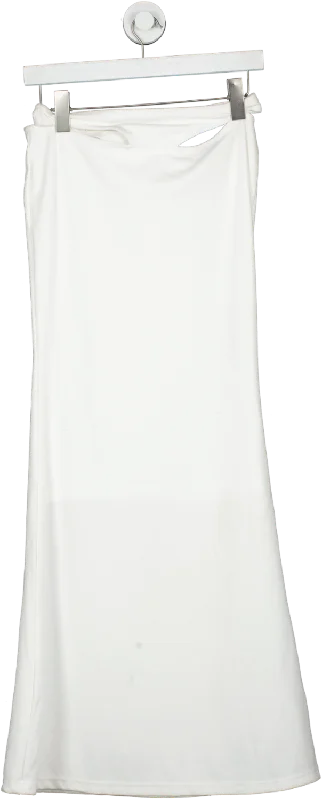 Sisters & Seekers White Paradiso Full Length Skirt UK M linen skirt airy