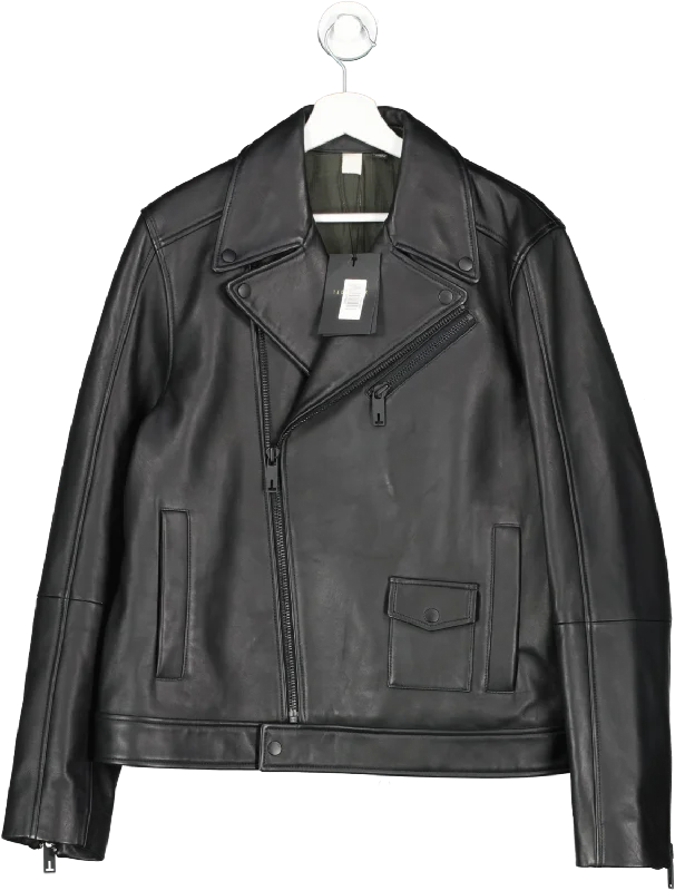 Ted Baker Black Leather Biker Jacket UK M Lace Jacket Ribbed Jacket Sequined Jacket